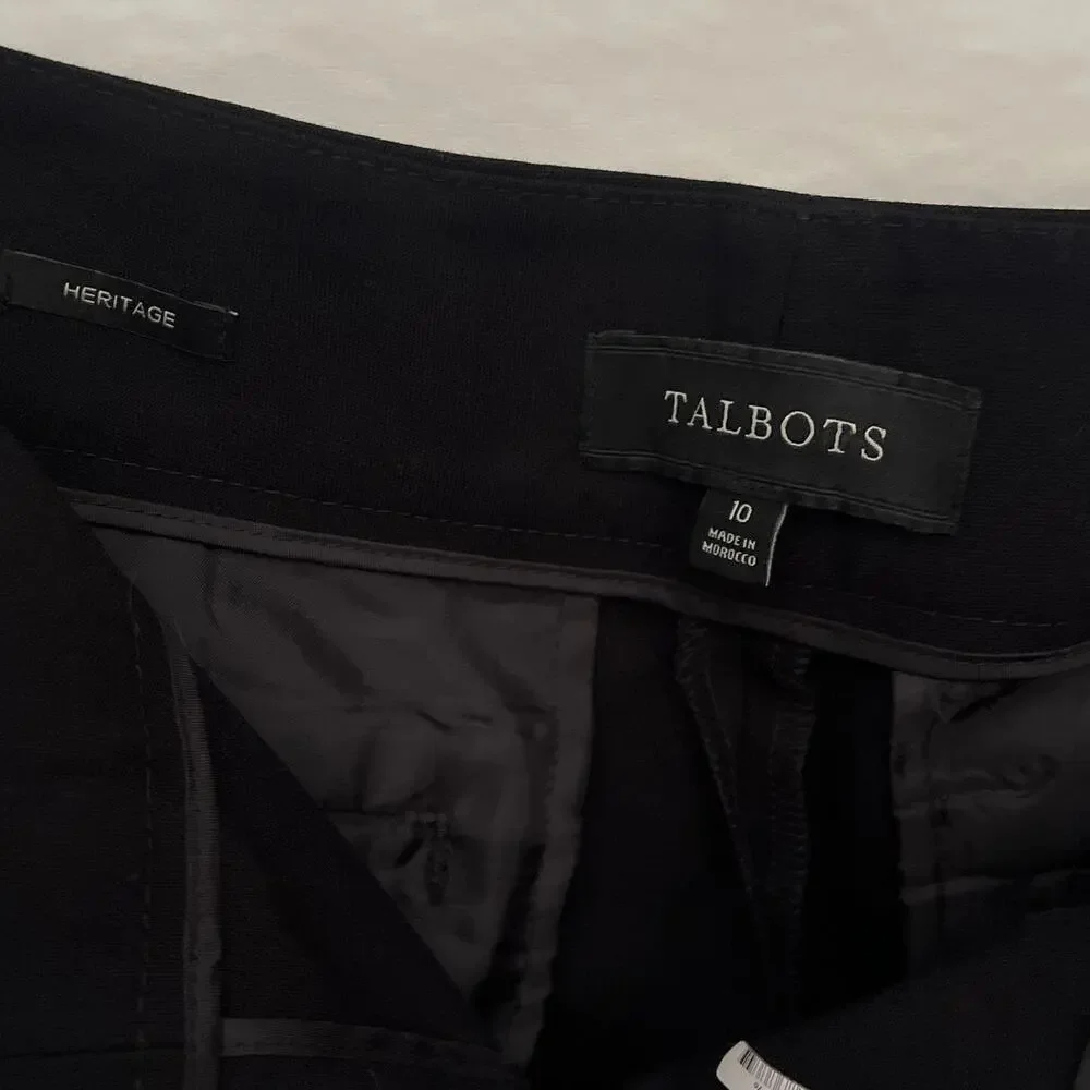 Talbots Heritage Crop Dress Womens Pants 10 Preppy Quiet Luxury Corpcore Black - Picture 9 of 10